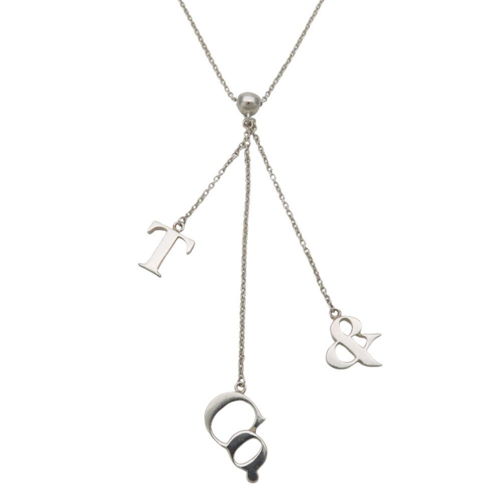 Tiffany & Co. Necklace, Logo, SV925 Silver, Swing Pendant, Women's.
